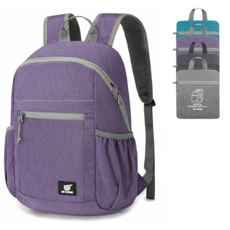 Packable Daypack Foldable - Anti Theft Hiking Backpack, 18L RFID