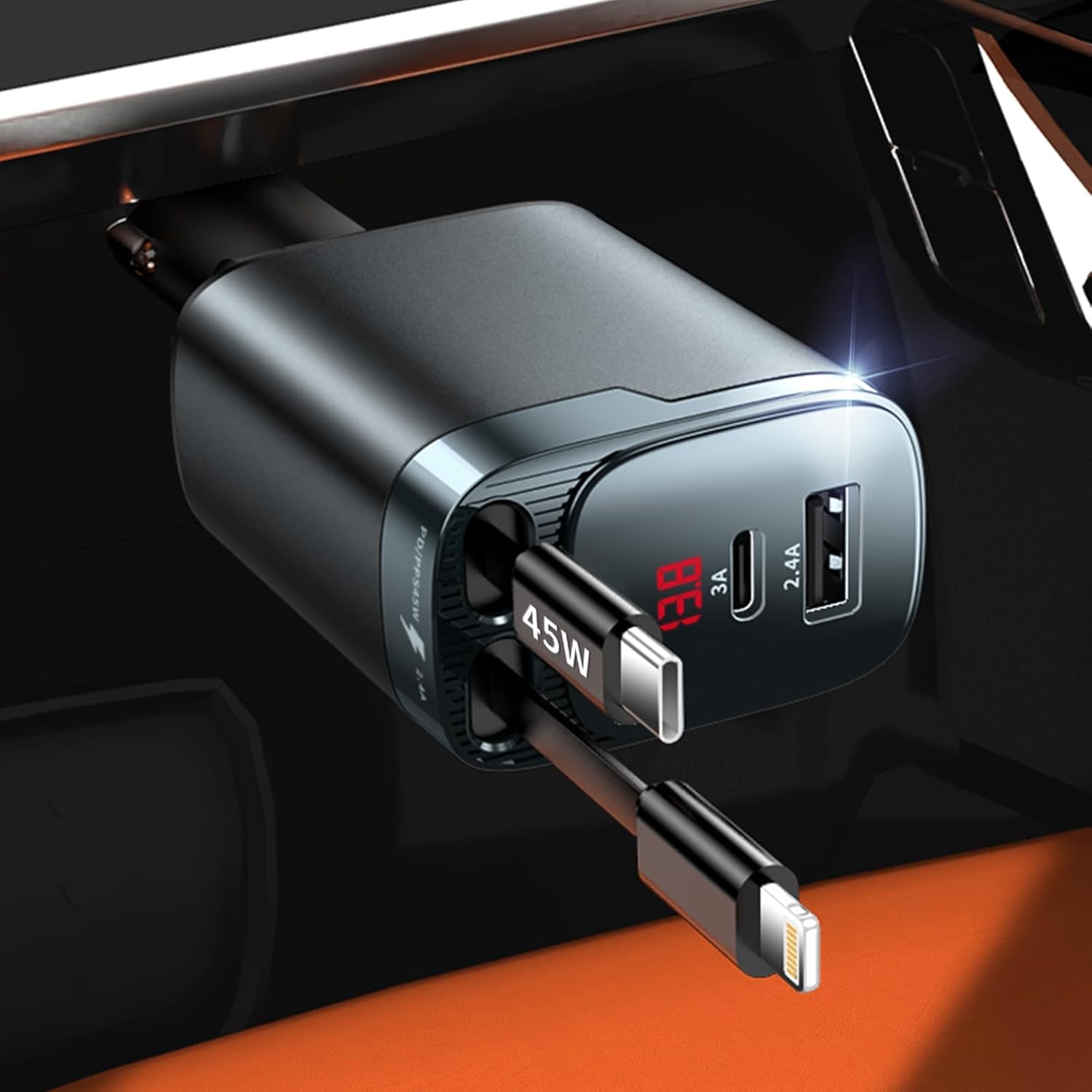 Travel Accessories Inc - Retractable Car Charger 4 in 1