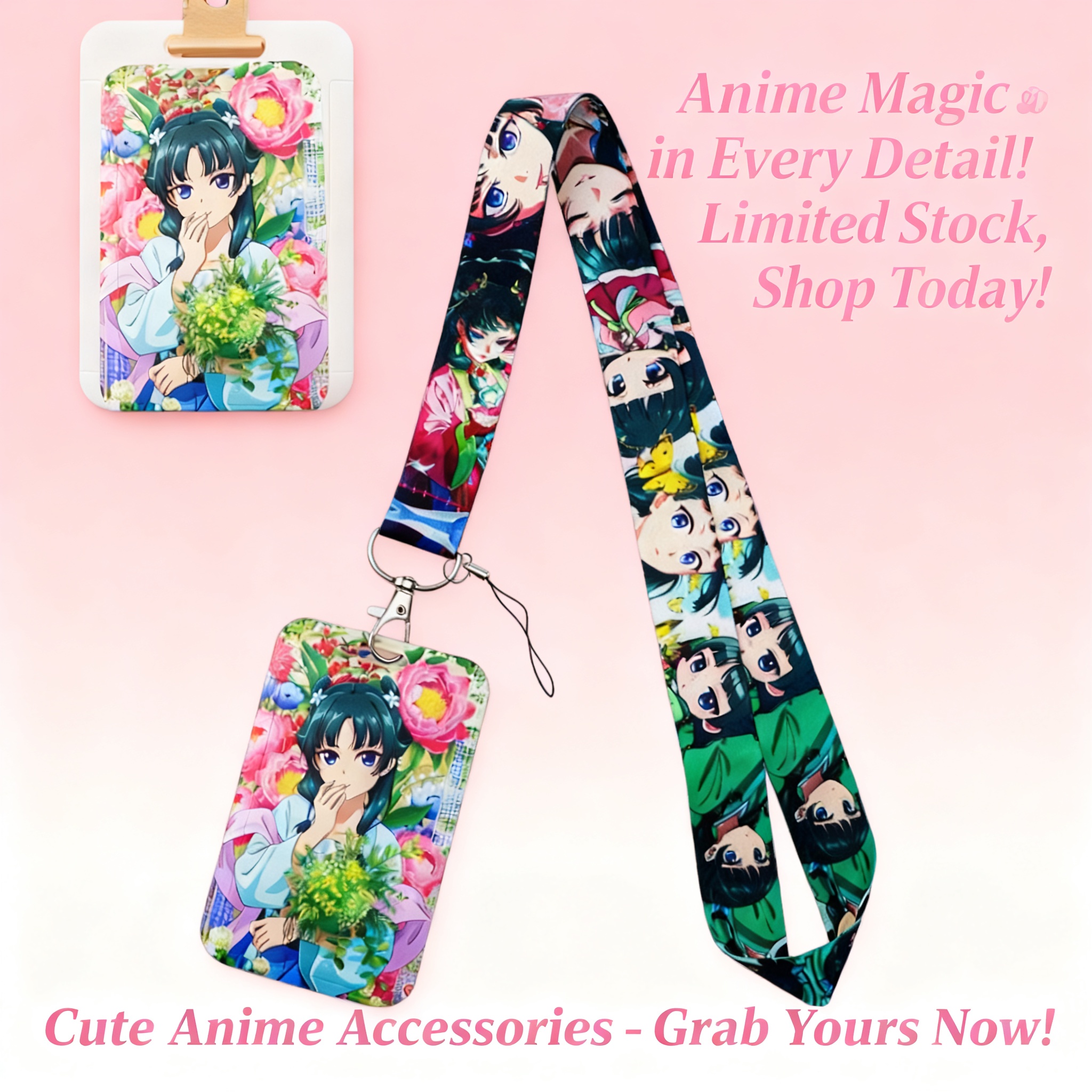 Travel Accessories Deals - Cute Anime Girl Lanyard Neck Strap