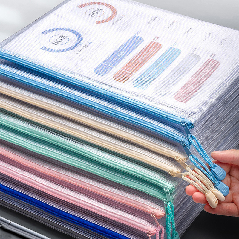 Reusable Zip Bag - Mesh Zipper Storage Bags Document Bag