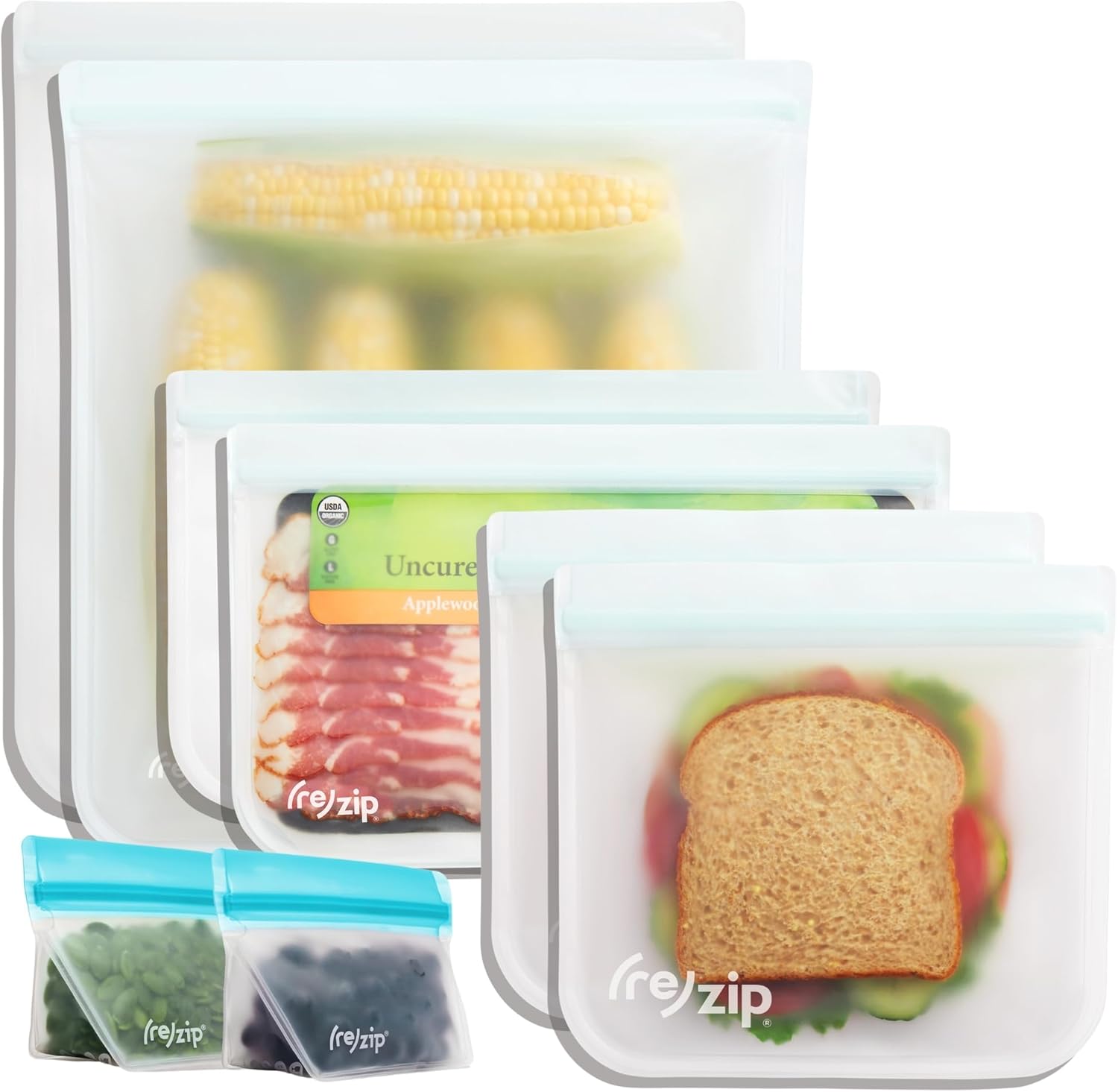 Reusable Zip Bag - (re) zip 8-piece Reusable Food Storage