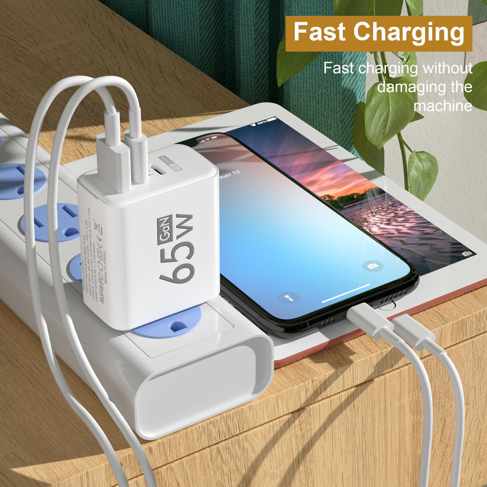 65W GaN USB C Wall Charger 3-P - Travel Accessories Inc avis et prix