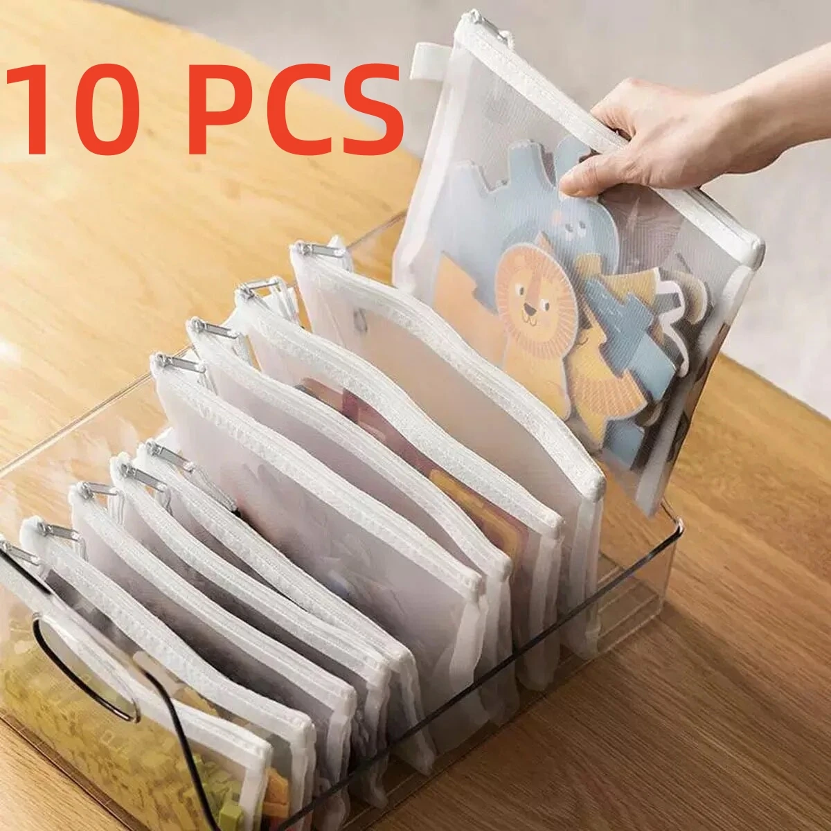 10/1pcs Mesh Zipper Pouch A4A5 - Reusable Zip Bag avis et prix