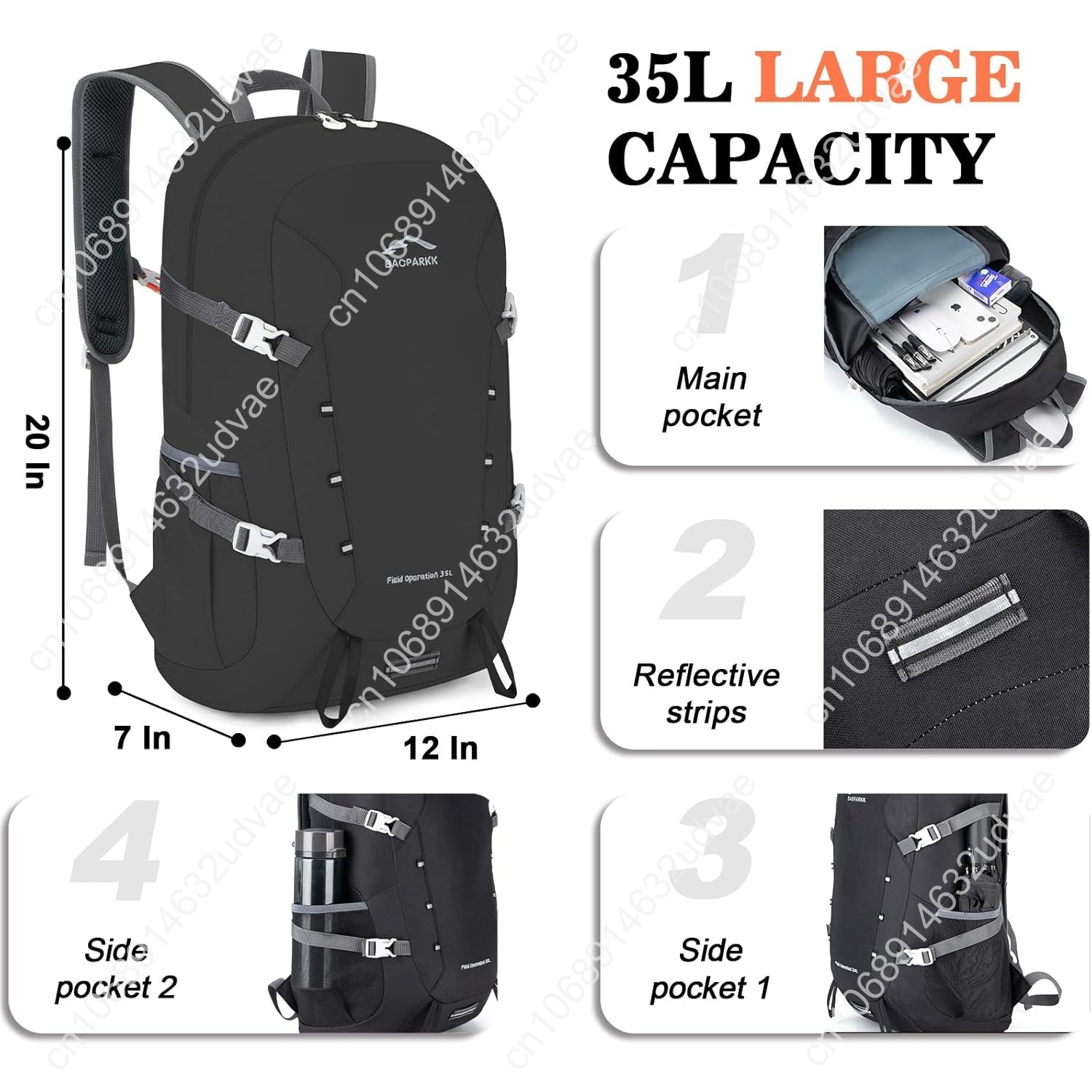 Hiking Backpack,Large 35L Trav - Packable Daypack Foldable avis et prix