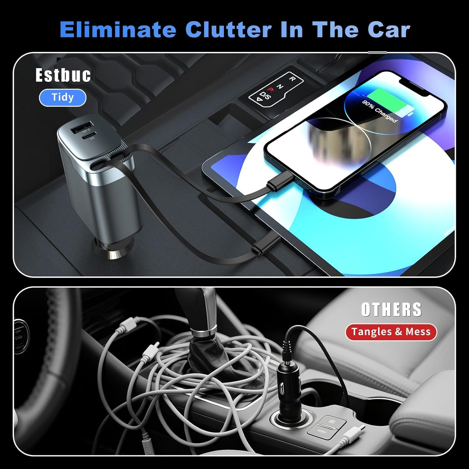 Retractable Car Charger 4 in 1 - Travel Accessories Inc avis et prix