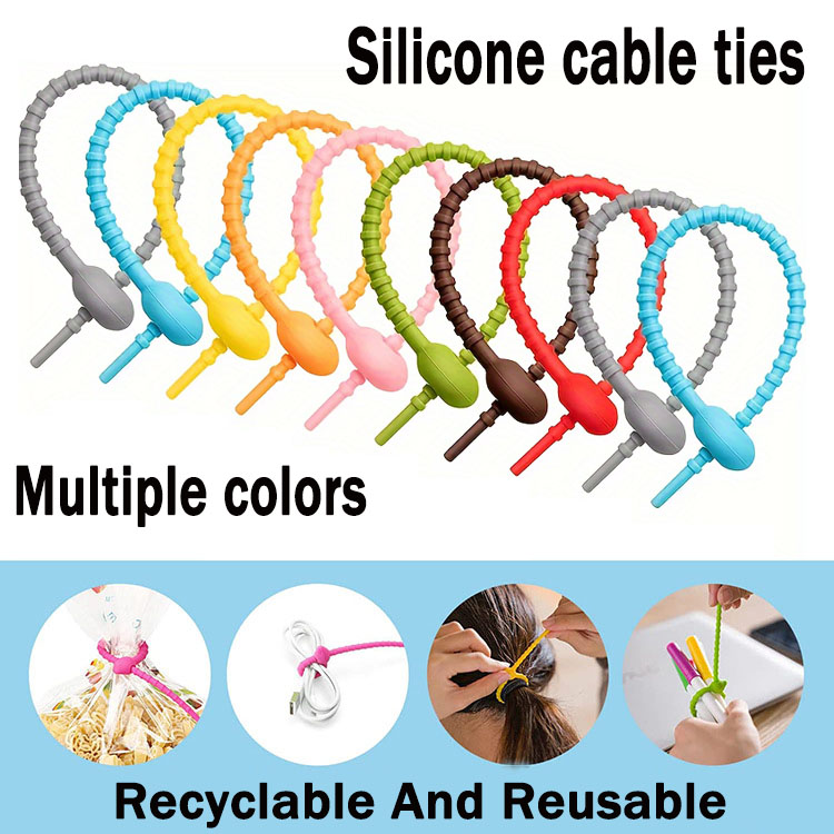 Silicone cable ties5Pcs/Lot 8  - Reusable Zip Bag avis et prix