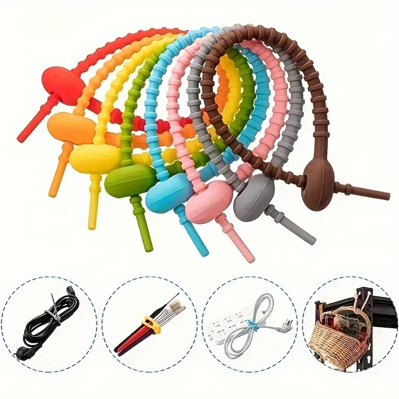 Silicone cable ties5Pcs/Lot 8  - Reusable Zip Bag avis et prix