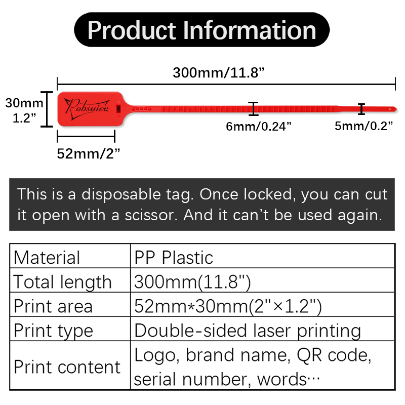 100Pcs Custom Logo Tag Zip Tie - Reusable Zip Bag avis et prix