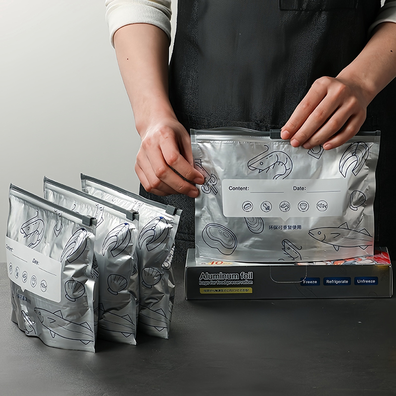 10Pcs/Bag Large Capacity Alumi - Reusable Zip Bag avis et prix