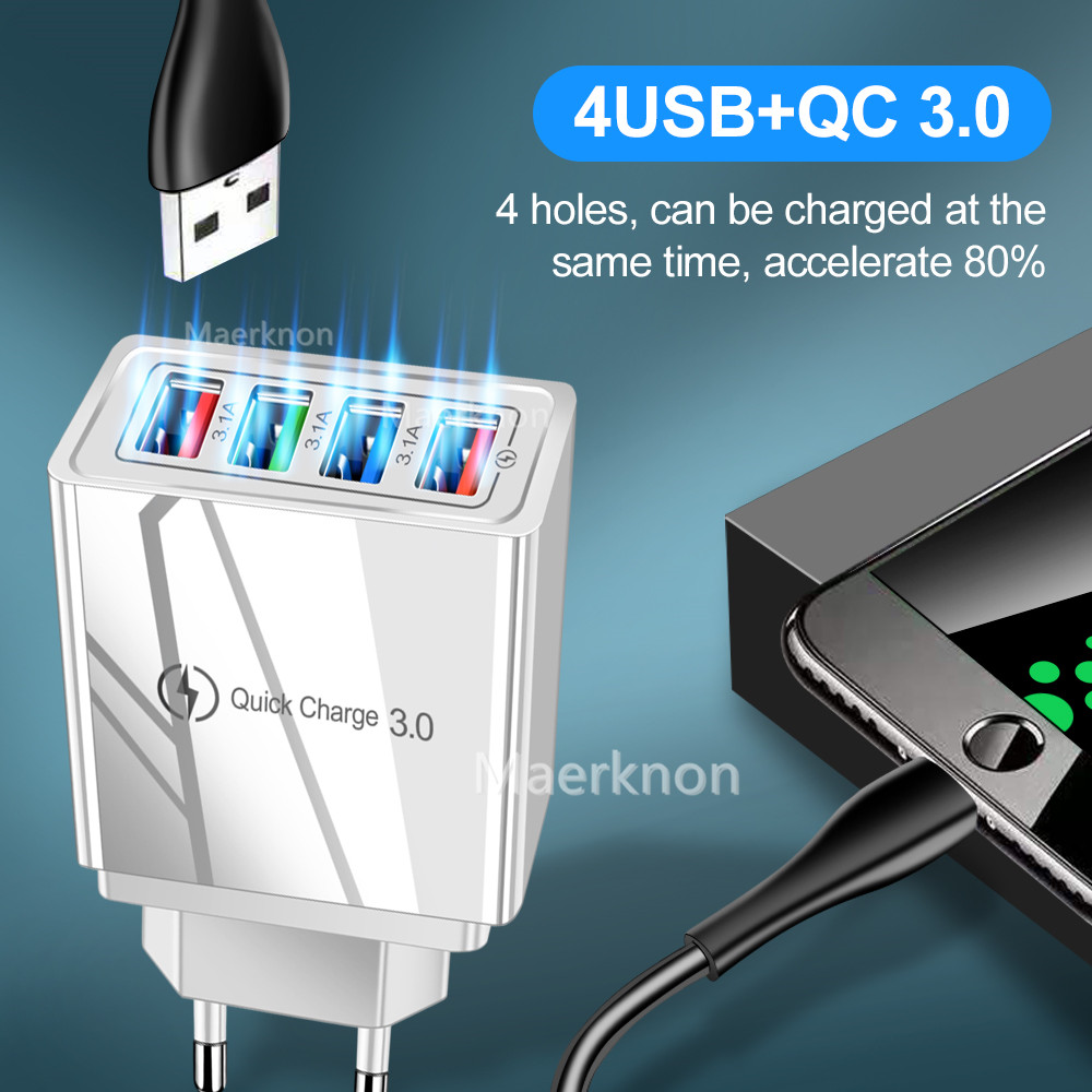4 USB Fast Charging Head EU/US - Travel Accessories Inc avis et prix