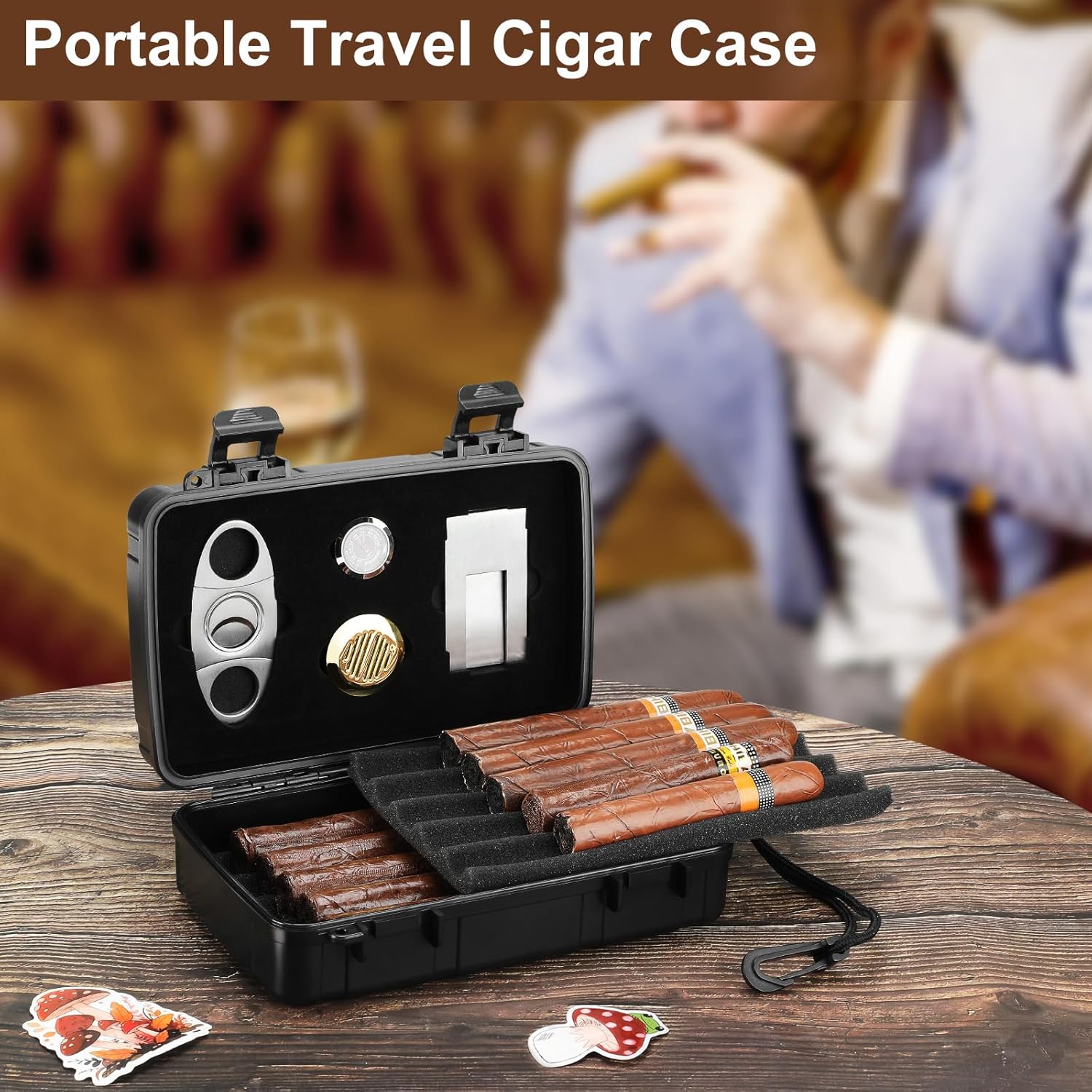 Portable Cigar Humidor Holds 1 - Travel Accessories Usa avis et prix