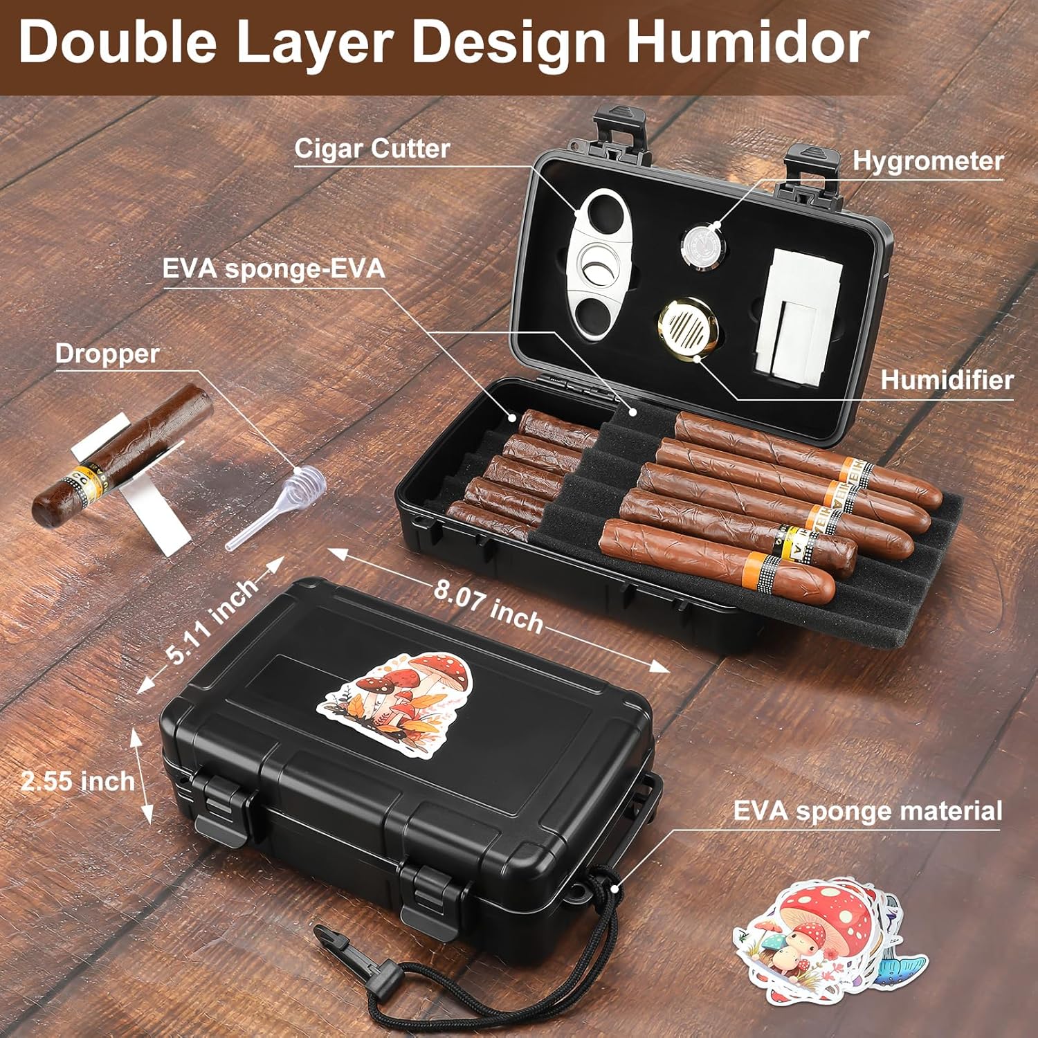 Portable Cigar Humidor Holds 1 - Travel Accessories Usa avis et prix