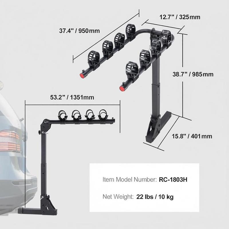 Vehicle Bicycle Carrier 4-Bike - Travel Accessories Bike avis et prix