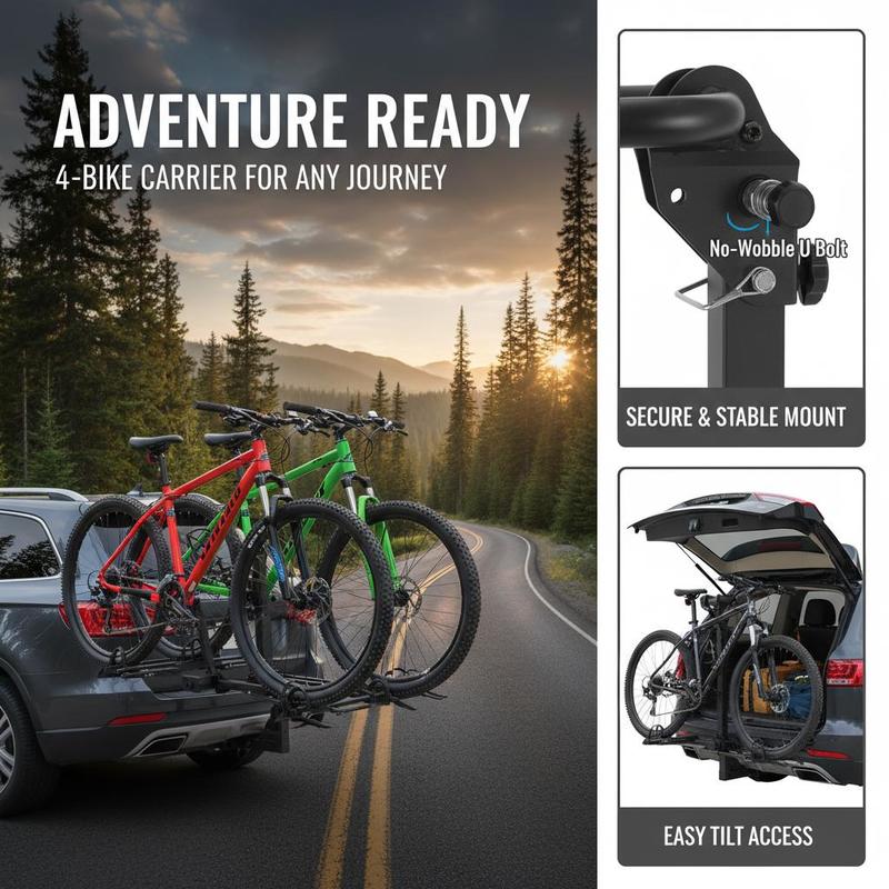Vehicle Bicycle Carrier 4-Bike - Travel Accessories Bike avis et prix